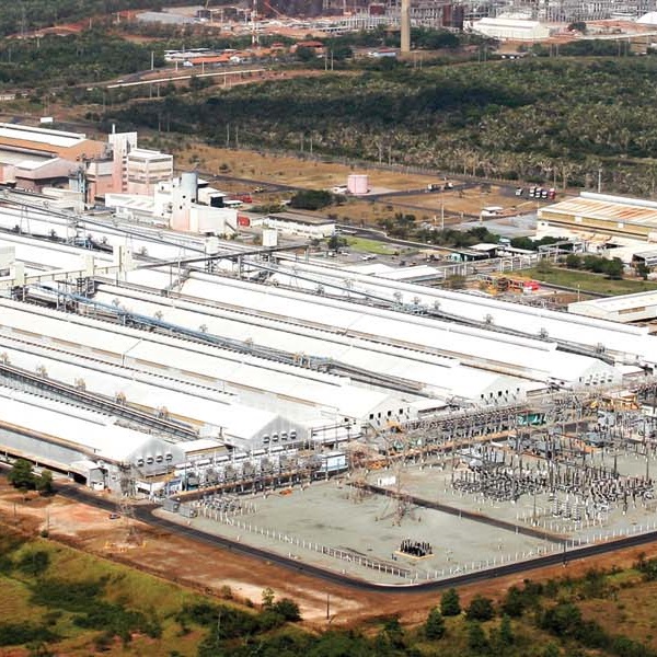 An aerial shot of the Alumar Aluminium Smelter in Brazil